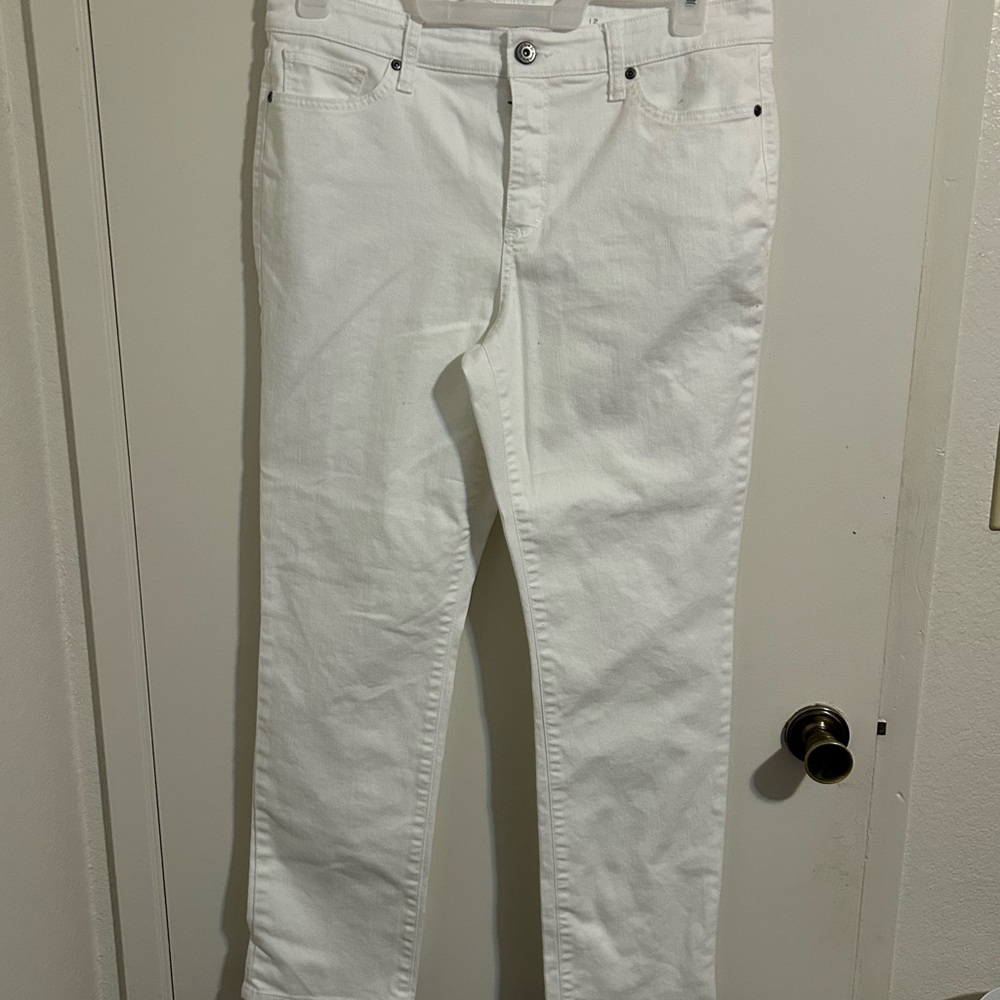 White Straight-Leg Jeans
